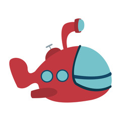 Funny submarine cartoon vector illustration graphic design