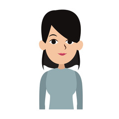 Young woman with casual clothes cartoon vector illustration graphic design