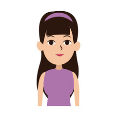 Young woman with casual clothes cartoon vector illustration graphic design