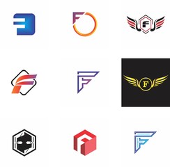 e, f, ef letter logo design for template, creative, identity, and website