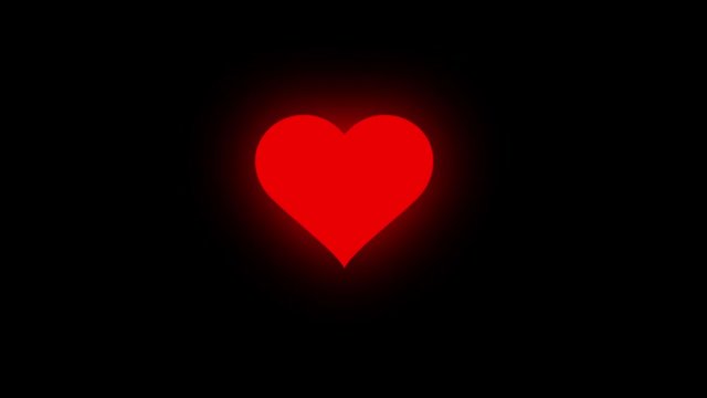 Red beating Heart. Animation loop on black, can be used for Valentines or Mothers Day or Health care concept.