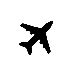 Aircraft or Airplane Icon Vector Silhouette