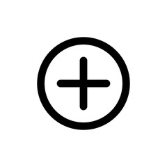 Obraz premium Plus icon in circle . Vector illustration