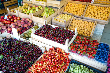 Different raw vegetables and fruits