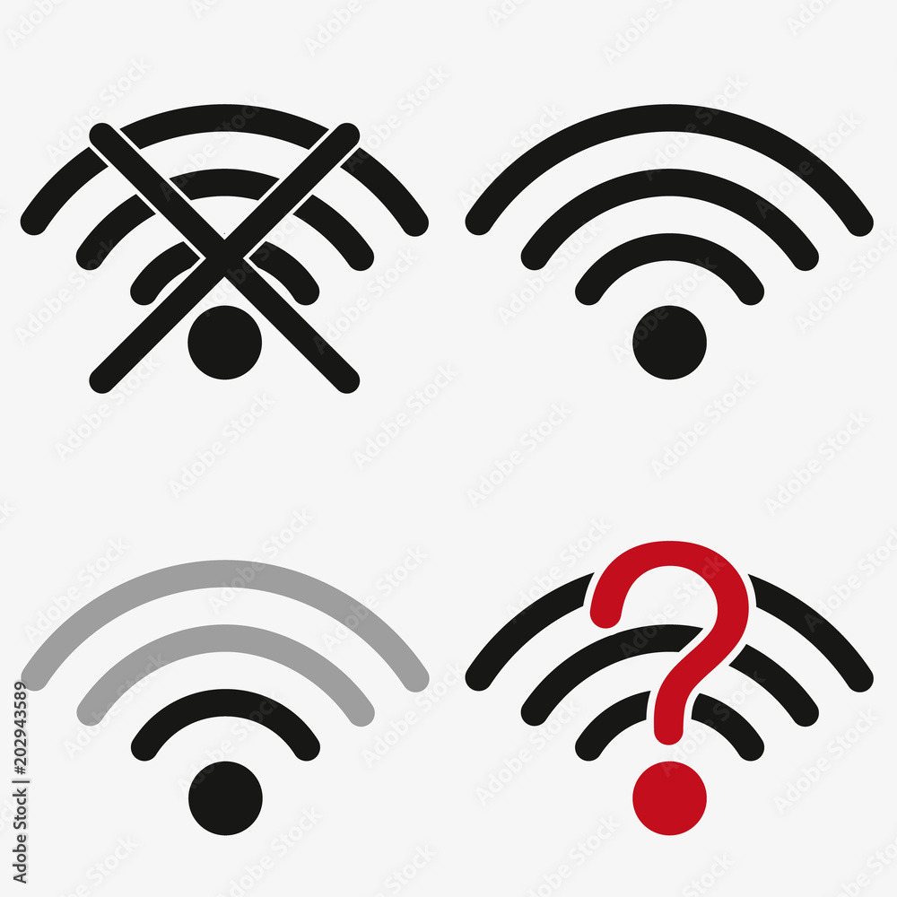 Aufkleber set of vector wireless wifi icons isolated on white background