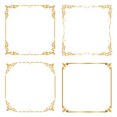 Set Decorative frame and border, Square frame, Golden frame, Thai pattern, Vector illustration - 202944571