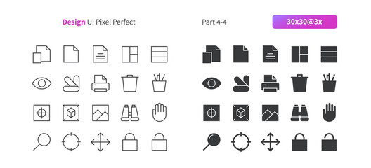 Graphic Design UI Pixel Perfect Well-crafted Thin Line And Solid Icons 30 3x Grid for Web Graphics and Apps. Simple Minimal Pictogram Part 4-4