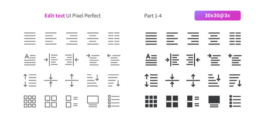 Edit text UI Pixel Perfect Well-crafted Thin Line And Solid Icons 30 3x Grid for Web Graphics and Apps. Simple Minimal Pictogram Part 1-4