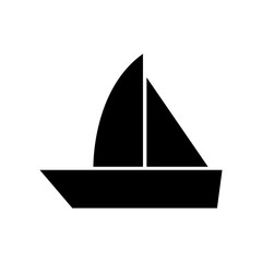 The sailboat icon. Sailing ship symbol. Flat Vector illustration