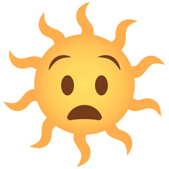 staunendes Emoticon - Sonne