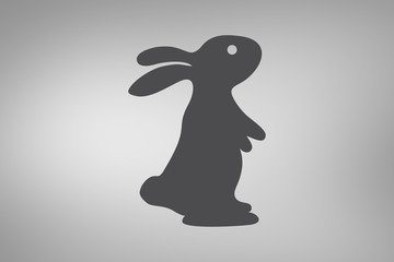 easter bunny against grey vignette