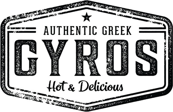 Vintage Greek Gyros Restaurant Sign