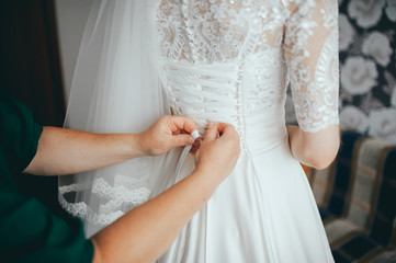 wedding preparations of the bride. morning at the hotel