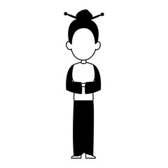 Beautiful geisha woman cartoon vector illustration graphic design