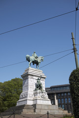Fototapeta na wymiar Milan, Italy - April 17, 2018: Giuseppe Garibaldi statue
