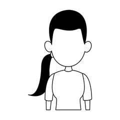 Young woman with casual clothes cartoon vector illustration graphic design