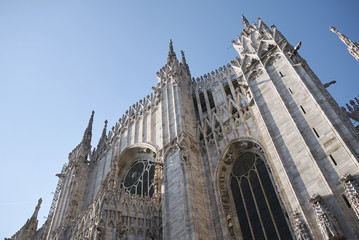 Fototapeta na wymiar Milan, Italy - April 20, 2018: view of Milan Cathedral
