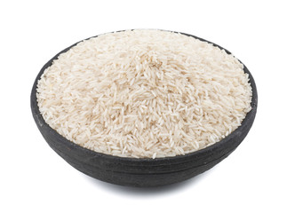 Healthy and Fresh Raw Rice Also Know as Basmati Rice or Indian Chawal isolated on White Background