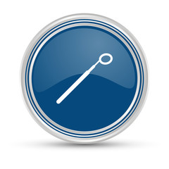 Blauer Button - Zahnarztspiegel