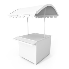 food Trolley Cart on a white background. 3d Rendering