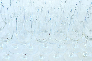 Empty wine glasses close-up.