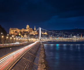 View on the riverbank of Danube in Budapest