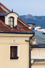 Obraz premium Kościuszko Mound seen from Main Square in Krakow
