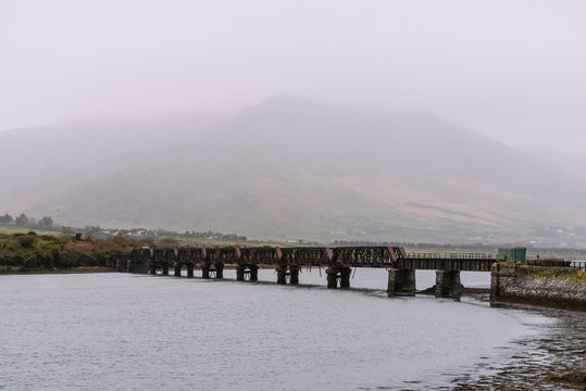 Scenic view of old Valentia River Viaduct in the Wild Atlantic W