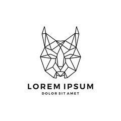 geometric lynx head logo vector icon line art outline download © gaga vastard