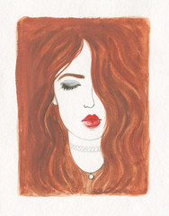 belle femme. illustration de mode. peinture à l& 39 aquarelle