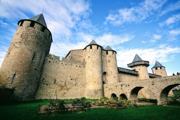 Fototapeta na wymiar Carcassonne, Languedoc-Roussillon, France - Medieval Castle