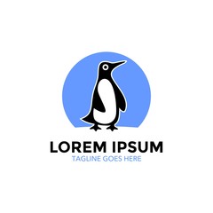 unique penguin logo. vector illustration