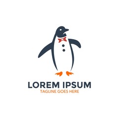 unique penguin logo. vector illustration