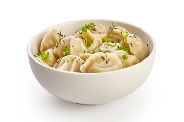 Bowl with tasty dumplings