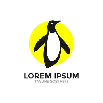 unique penguin logo. vector illustration