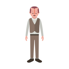man with old suit with vest vector illustration design