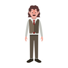 man with old suit with vest vector illustration design