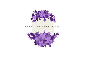 happy mother`s day vector greeting illustration 
