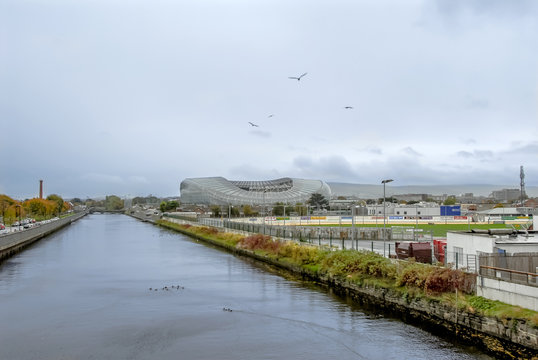 Dublin, Ireland, 27 October 2012: Buildings and Street View