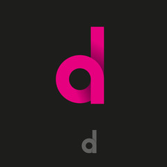 D letter. D monogram origami logo, like loop. Abstract monogram.  - obrazy, fototapety, plakaty