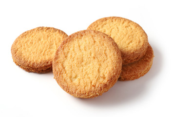 butter cookies on white background