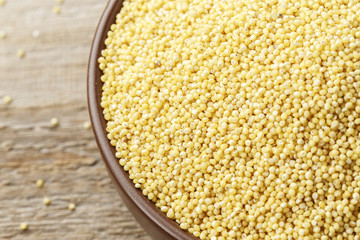 millet cereal in a clay dish