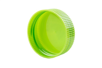 green plastic cover on white background