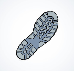 Footprints of shoes. Vector drawing