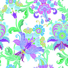 Seamless pattern with floral ornament