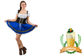 Oktoberfest girl spreading her skirt against oktoberfest graphics