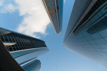 Fototapeta na wymiar Skyscrapers buildings in Abu Dhabi, United Arab Emirates