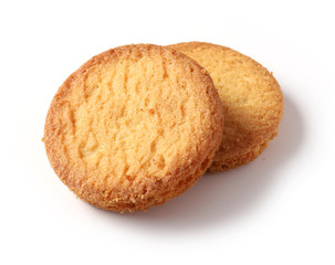 butter cookies on white background