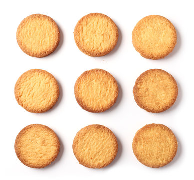 Butter Cookies On White Background