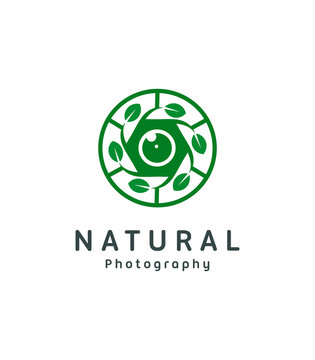 natural photography logo template vector illustration